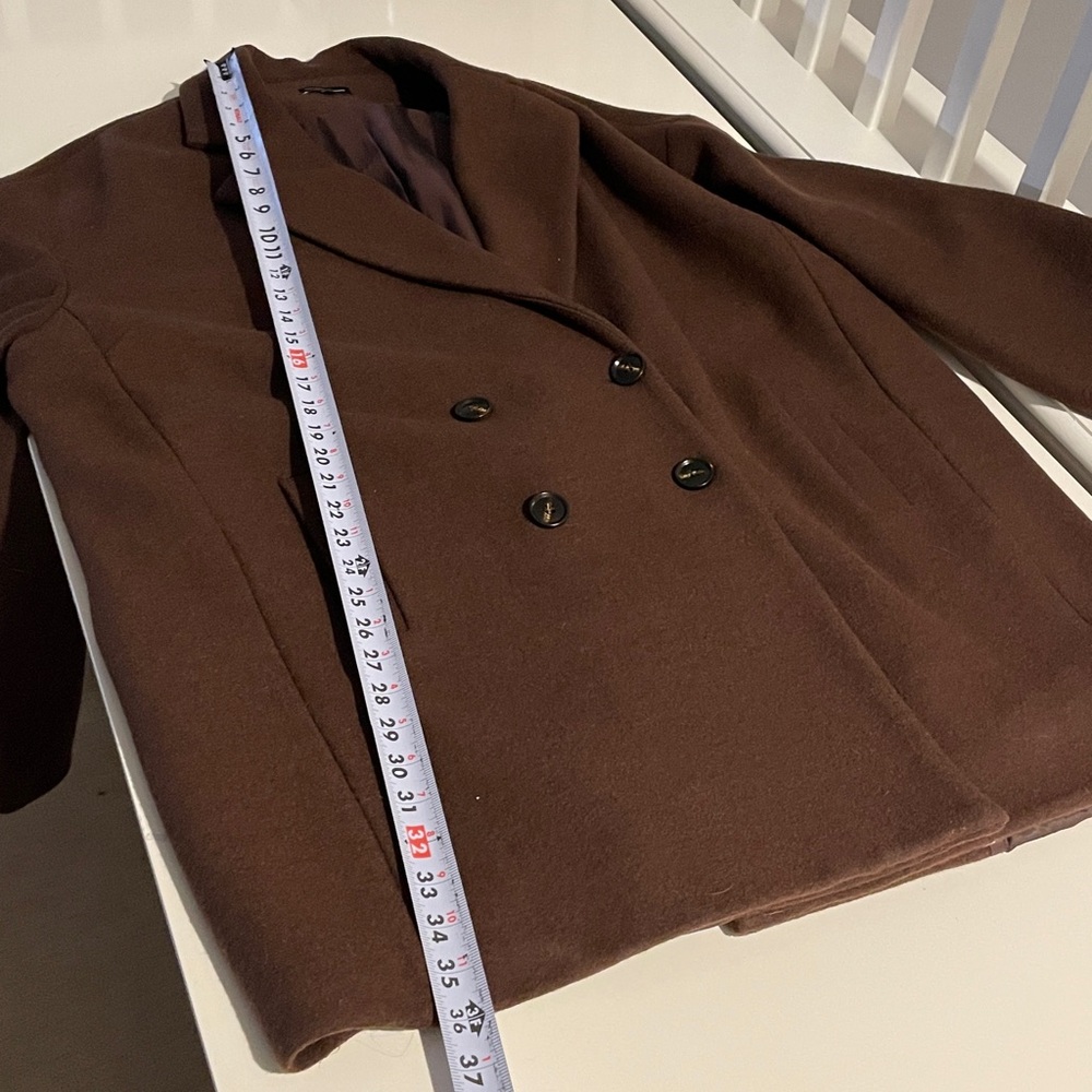 Universal Standard Brown Wool Double Breasted Pea… - image 8